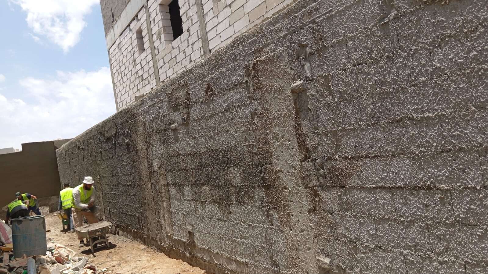 External plastering works